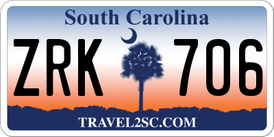 SC license plate ZRK706
