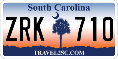 SC license plate ZRK710