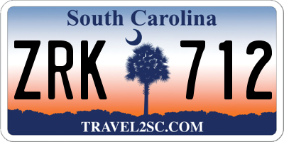 SC license plate ZRK712