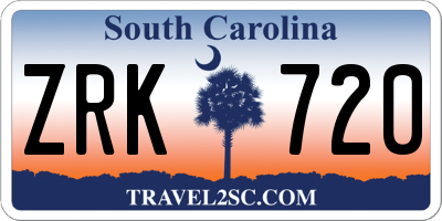 SC license plate ZRK720
