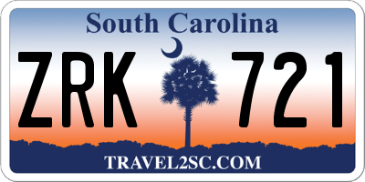 SC license plate ZRK721