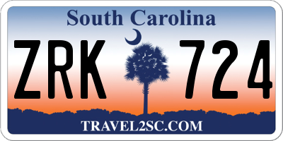 SC license plate ZRK724