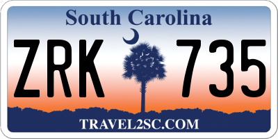 SC license plate ZRK735