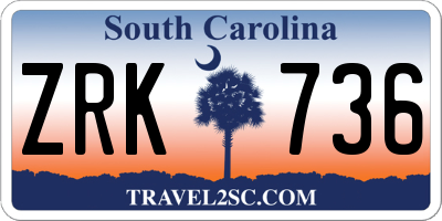 SC license plate ZRK736
