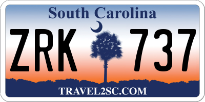 SC license plate ZRK737