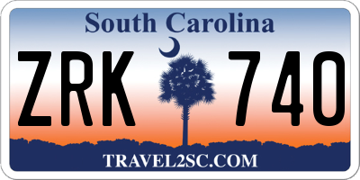 SC license plate ZRK740