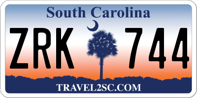 SC license plate ZRK744