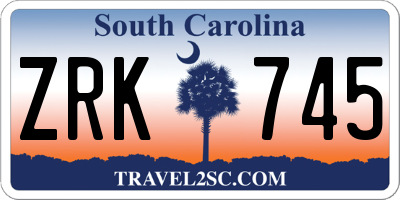 SC license plate ZRK745
