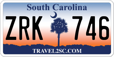 SC license plate ZRK746