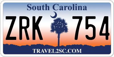 SC license plate ZRK754