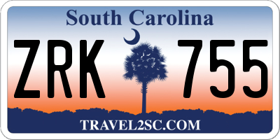 SC license plate ZRK755