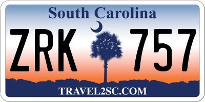 SC license plate ZRK757