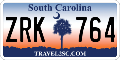 SC license plate ZRK764