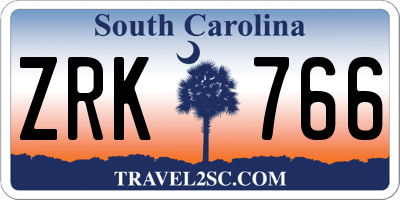 SC license plate ZRK766