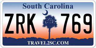 SC license plate ZRK769