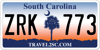SC license plate ZRK773