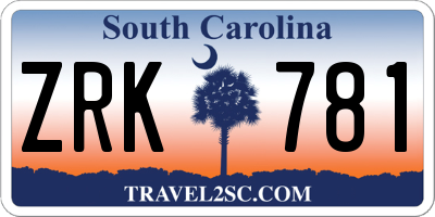 SC license plate ZRK781