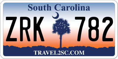 SC license plate ZRK782