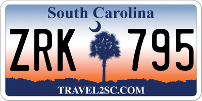 SC license plate ZRK795