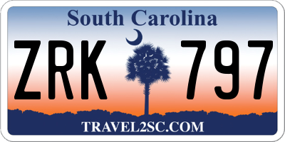 SC license plate ZRK797