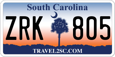 SC license plate ZRK805