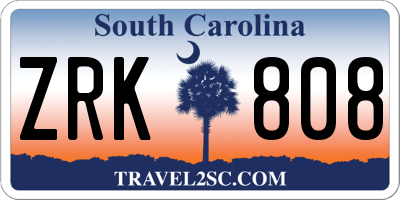 SC license plate ZRK808