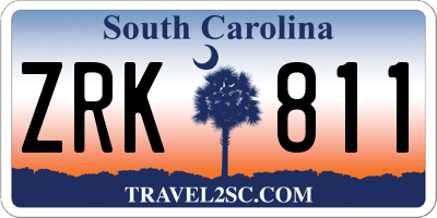 SC license plate ZRK811