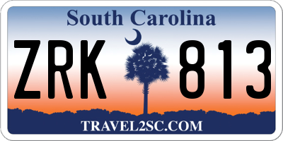 SC license plate ZRK813