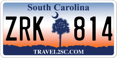 SC license plate ZRK814