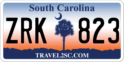 SC license plate ZRK823
