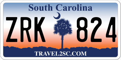 SC license plate ZRK824