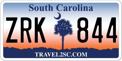 SC license plate ZRK844