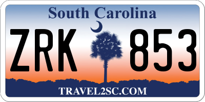 SC license plate ZRK853