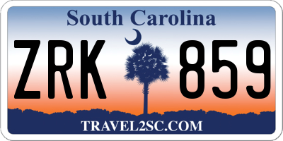 SC license plate ZRK859