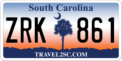 SC license plate ZRK861