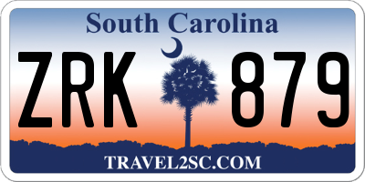 SC license plate ZRK879