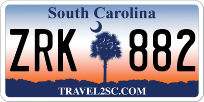 SC license plate ZRK882