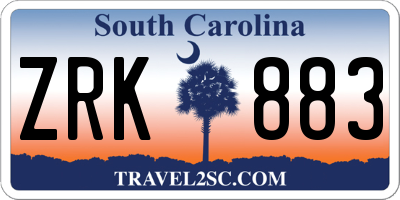 SC license plate ZRK883