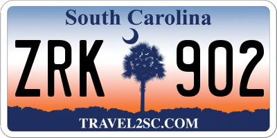 SC license plate ZRK902