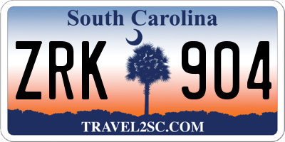 SC license plate ZRK904