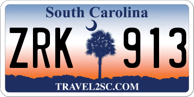 SC license plate ZRK913