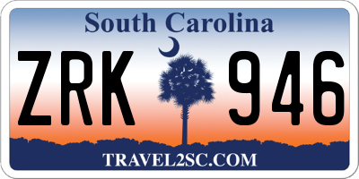 SC license plate ZRK946