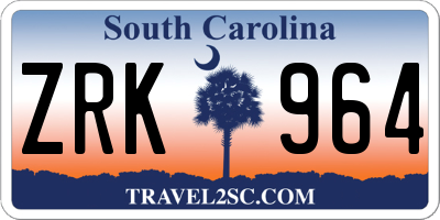 SC license plate ZRK964