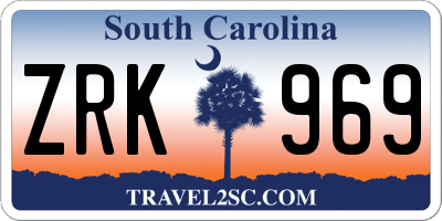 SC license plate ZRK969