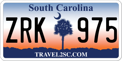 SC license plate ZRK975