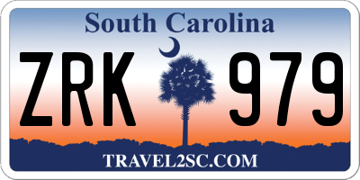 SC license plate ZRK979