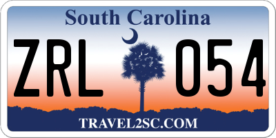 SC license plate ZRL054