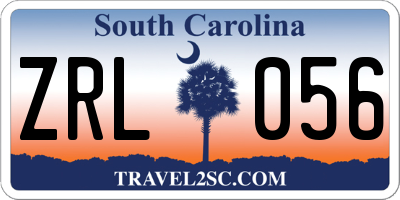 SC license plate ZRL056