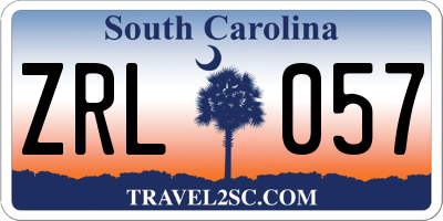 SC license plate ZRL057