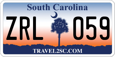 SC license plate ZRL059